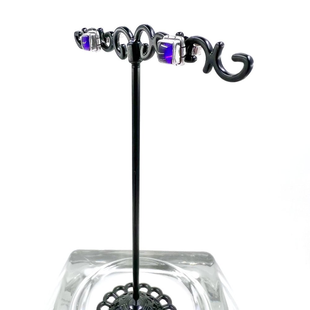 Square Amethyst Sterling Silver Post earrings